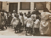 Mr A O Neville, Chief Protector of Aborigines, opening the Graham Home for girls at Mt Margaret in 1931 (it used to be the Morgans school).